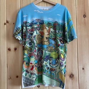 Universal Studios Krustyland Simpsons Graphic Krusty the Clown Tshirt